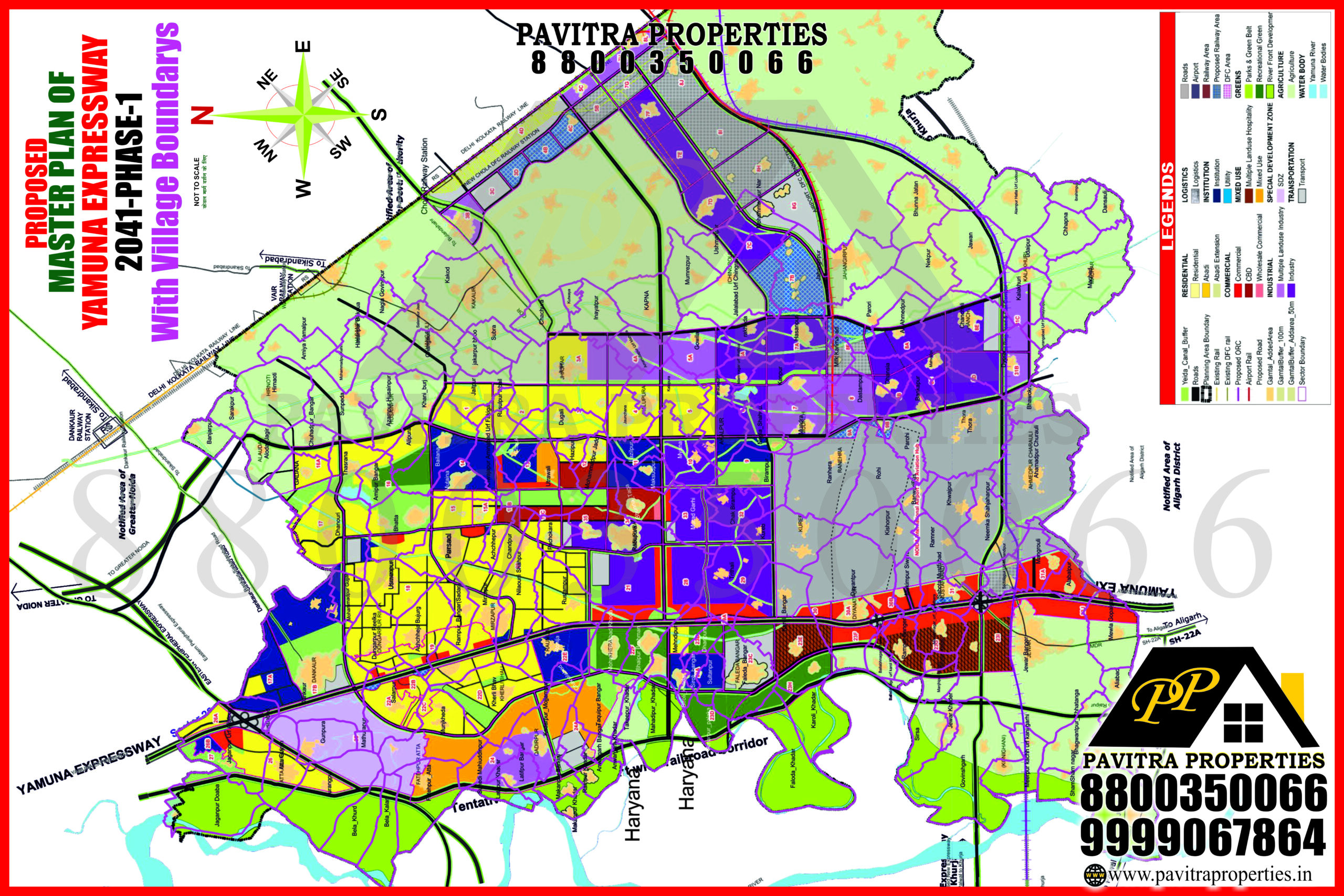 MP YAMUNA -2041 WITH VILLAGE BOUNDARYS